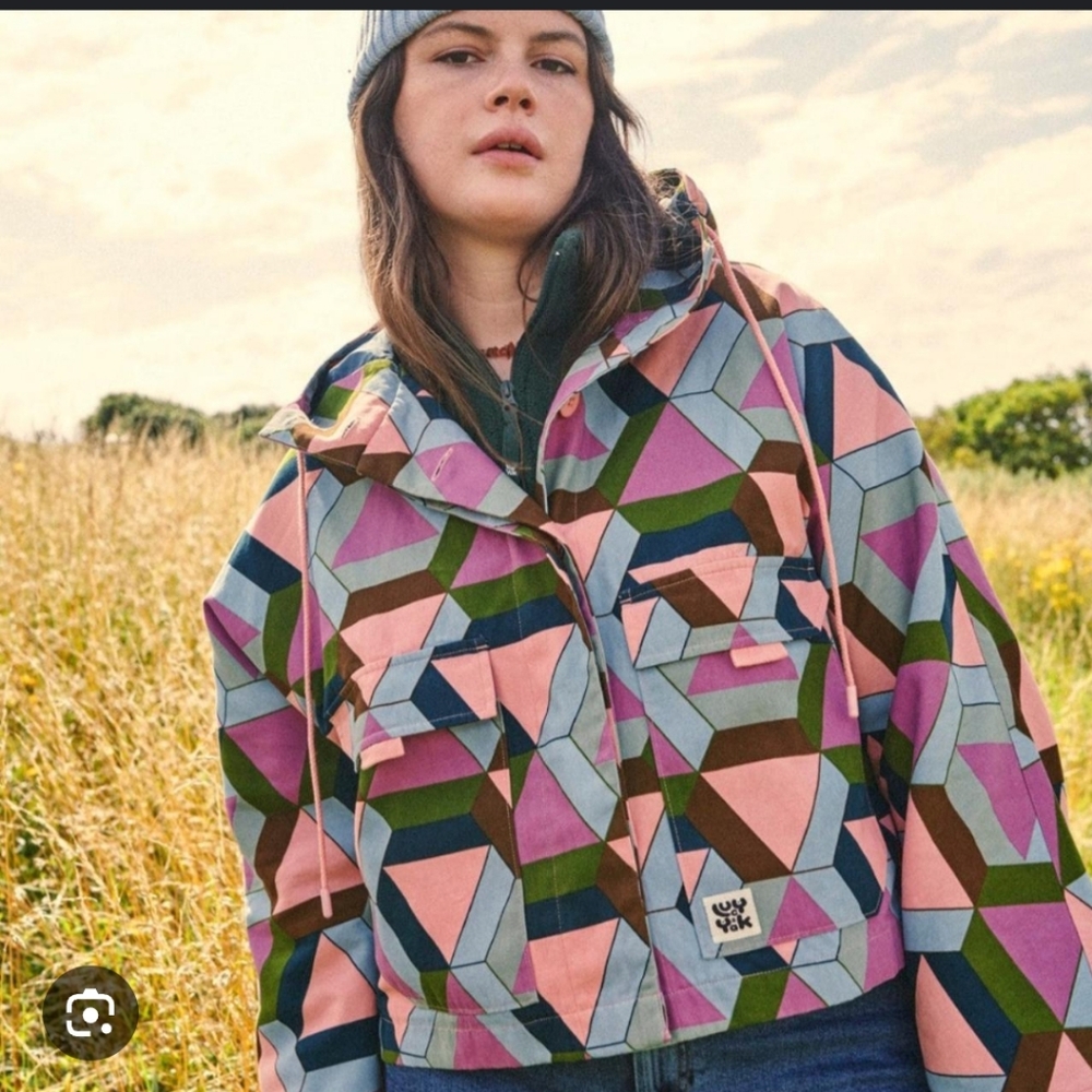 Nwt Lucy & Yak Jax Jacket XS Jacket uk6 triangle tetris